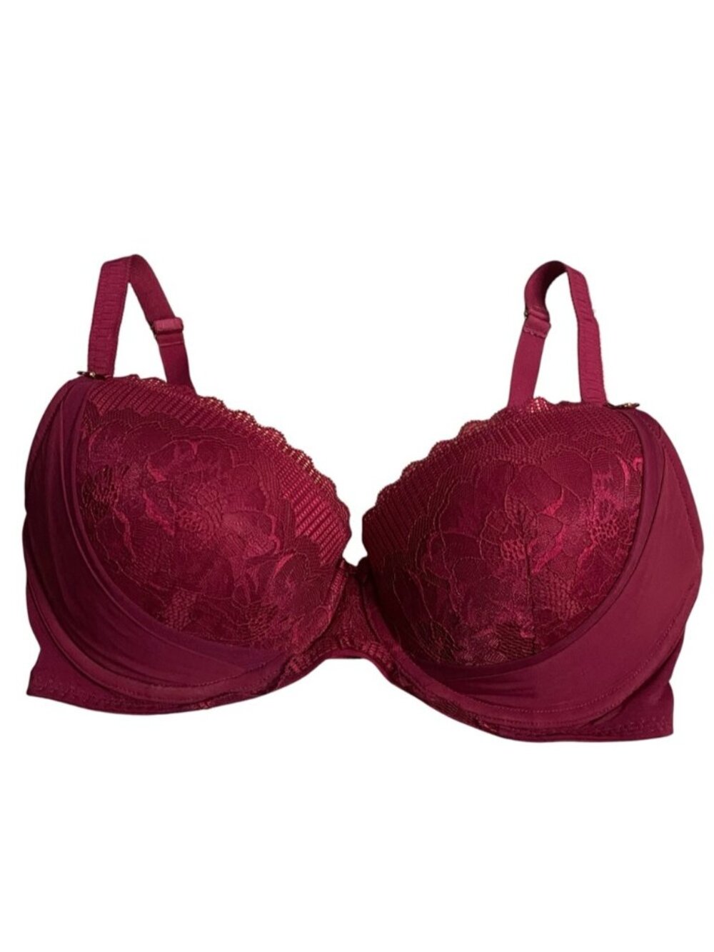 Charade by Change Women's Hot Pink Plunge Lace Push-Up Bra